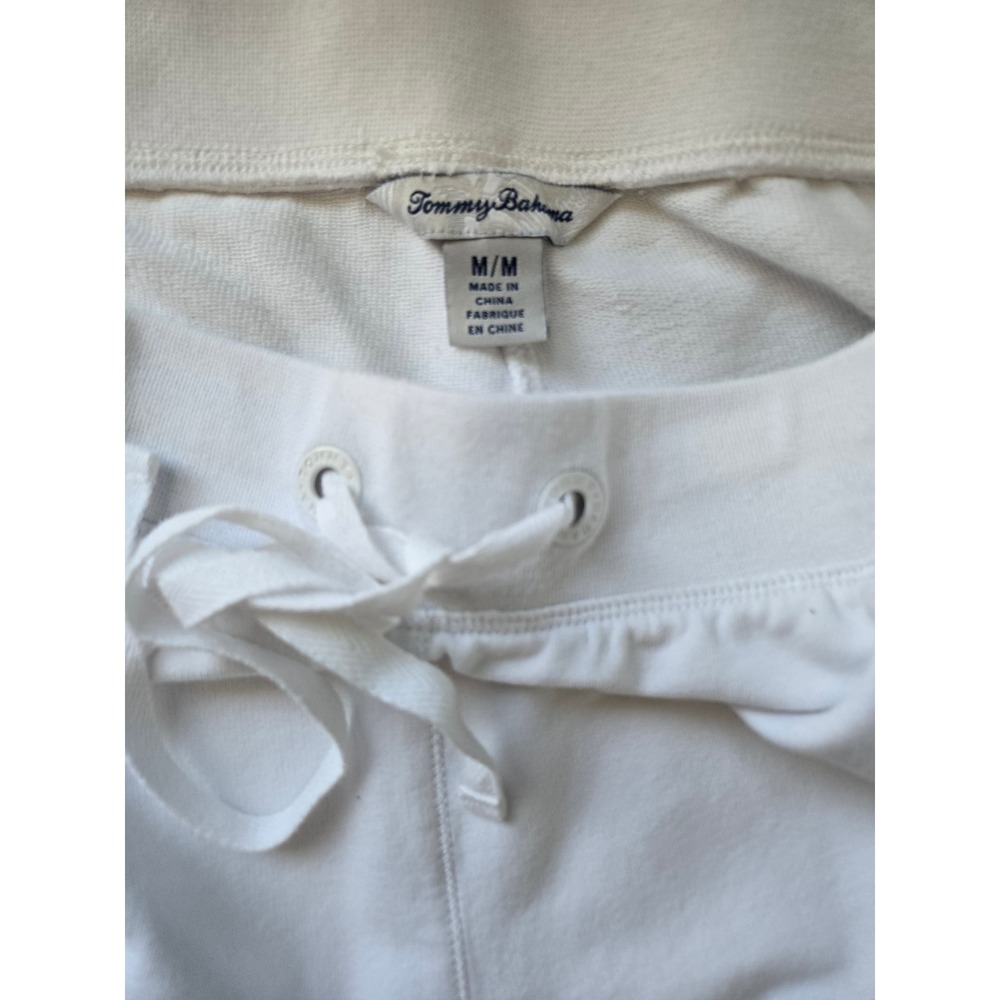 Tommy Bahama Womens Size M Lounge Pants White French Terry Drawstring Joggers